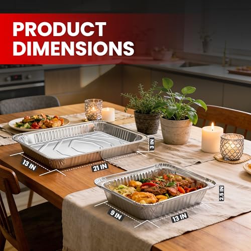 Disposable Aluminum Pans with Lids (15 Pcs Set)