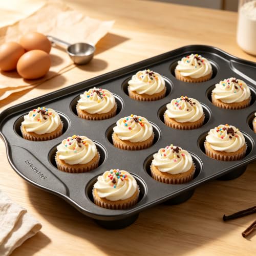 2 Pack Mini Muffin Pan with Removable Bottom (Grey-2 Pack mini cheesecake pan)