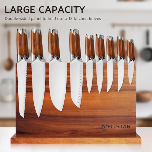 Extra Large Acacia Magnetic Knife Block 16x10 Inches (XXL)