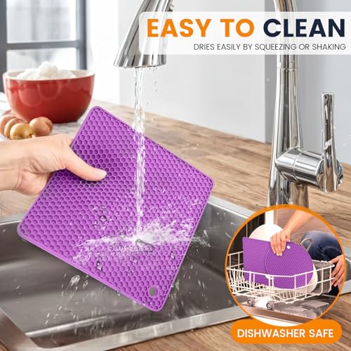 Silicone Trivet Mats 4 Heat Resistant Pot Holders Multipurpose Non