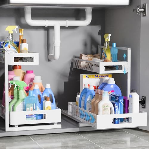Full Metal Under Sink Organizer (White / L-2PC)