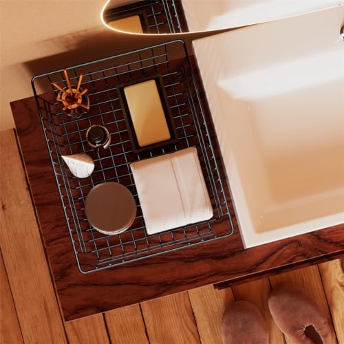 Large Freezer Baskets Metal Storage Organizer Bin Basket Wire Storage Basket for Kitchen Pantry Bathroom Large Metal Farmhouse Food Fruit Produce Organizer Bins (3-P / Black)