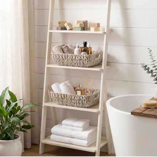 Wicker Baskets for Storage (White(Water Hyacinth) / Medium)