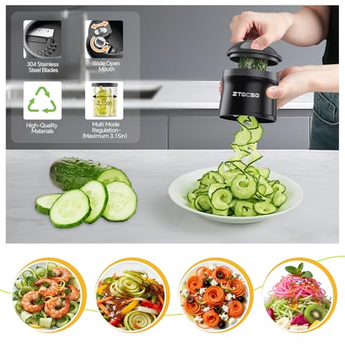 4 in 1 Vegetable Spiralizer Slicer for Veggie Noodles (Black)