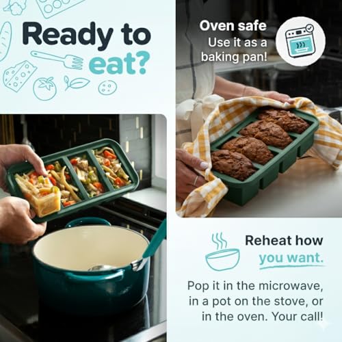 1 Cup Silicone Freezer Molds with Lids (Kale / 2-Pack)