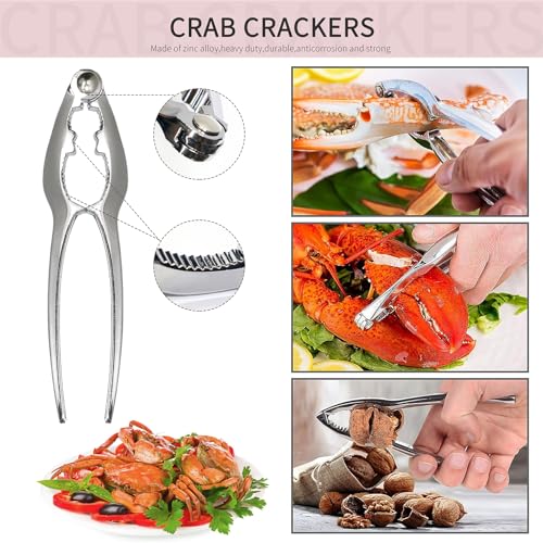 Crab Crackers and Tools Set with 2 Crab Leg Cracker (butter warmers)
