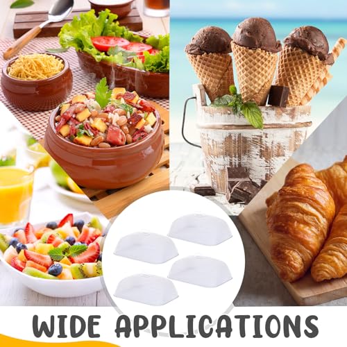 4 Pcs Metal Mesh Screen Food Cover for Outdoors Set Large 18.5 Inch Mesh Food Tents for Picnic Indoor Plate (Silver)
