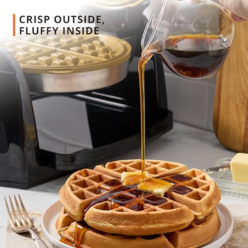 Waffle Maker Rotating Belgian Waffle Maker (Rotating Waffle Maker - Ceramic Plates)