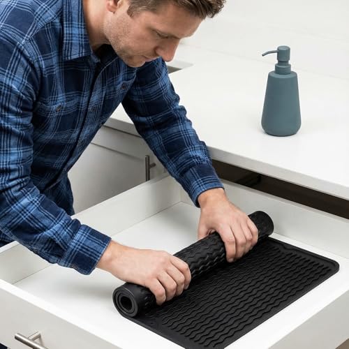 Silicone Dish Drying Mat (Black / 16"L x 12"W)