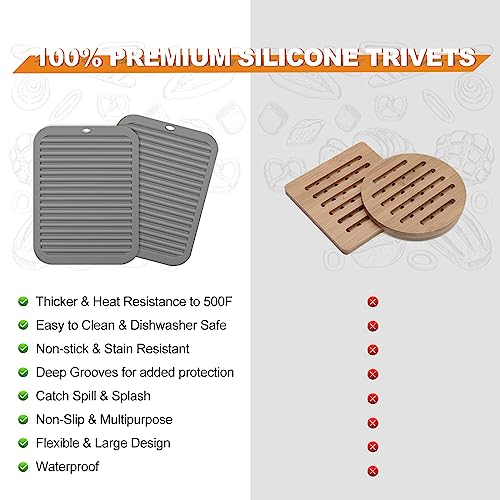 4 Pack Square Silicone Trivets (4 Count)