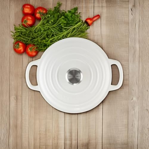 Enameled Cast Iron Round Dutch Oven (White / 4.5 Qt)