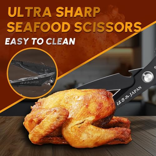 Kitchen Scissors for Food (Bright Black)