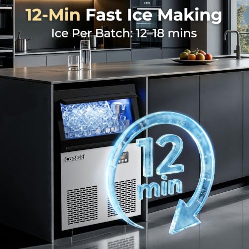 Commercial Ice Maker Machine (100lbs/24H / Commercial Ice Maker-Black)