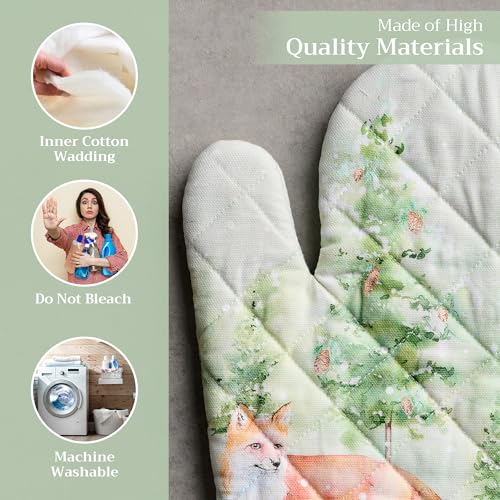 Maison d'Hermine Oven Gloves 100% Cotton Oven Mitt (097 - Winter Mornings / 7.5" x 13" (Oven Mitt))