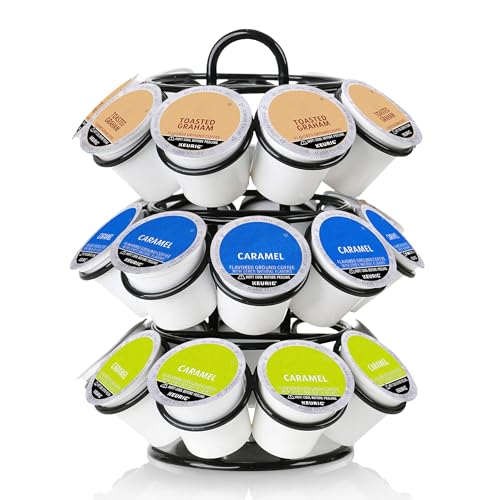 Rotating Coffee Pod Holder for Keurig Pods (27 Pods Capacity-Black)
