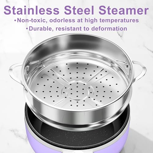 Hot Pot Electric with Steamer (1.5 L (With Steamer) / Purple 2)