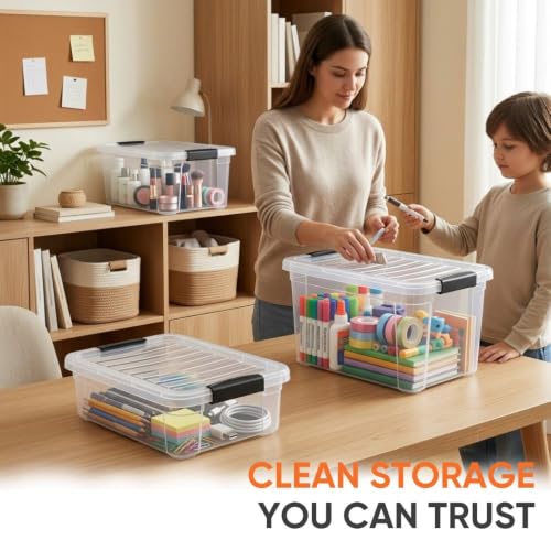 Deep Storage Organizer Bin with Lid X (4.7 Quart)