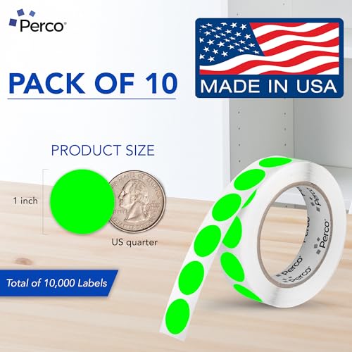 Neon Green Perforated Round Circle Dot Sticker 1 (Green - Neon / 1 Inch)