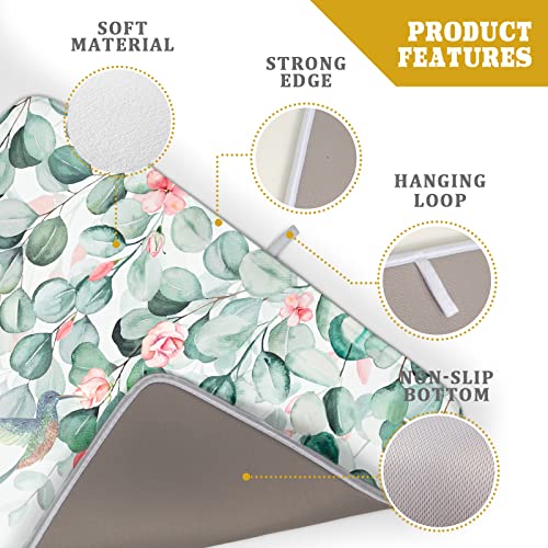 Sage Green Dish Drying Mat (DrymatLEucalyptus / 24" x 18")