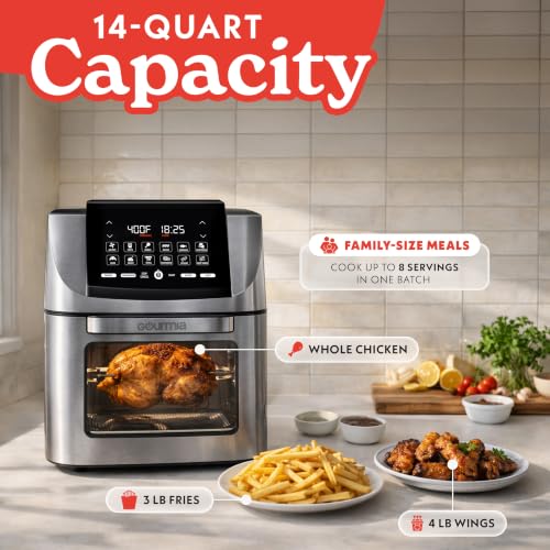 Air Fryer 14 Qt Rotisserie Oven with Window (Stainless Steel)