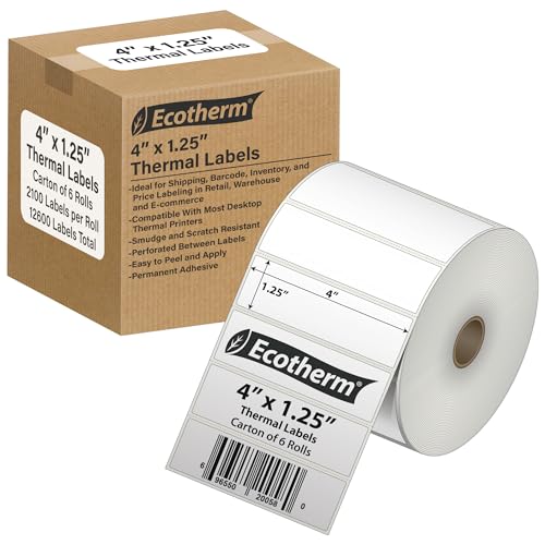 4" x 1.25" Thermal Labels (12600 Count)