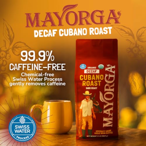 Decaf Coffee 2lb Bag Dark Roast Organic Swiss Water Decaffeinated Cubano Roast Coffee (32 Ounce (Pack of 1))