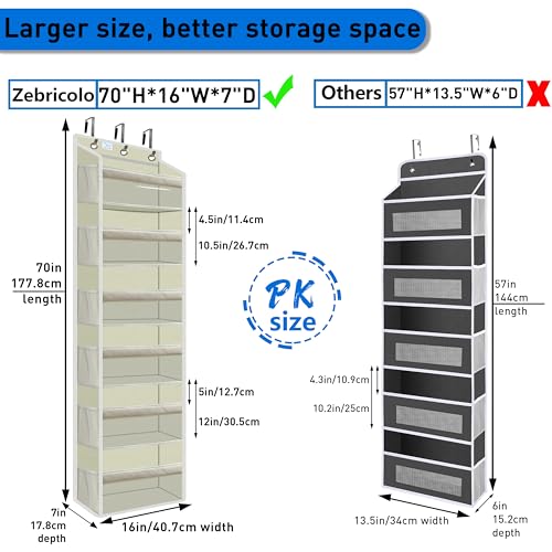 Over the Door Organizer Storage 6 Tier (over door organizer-Ivory)