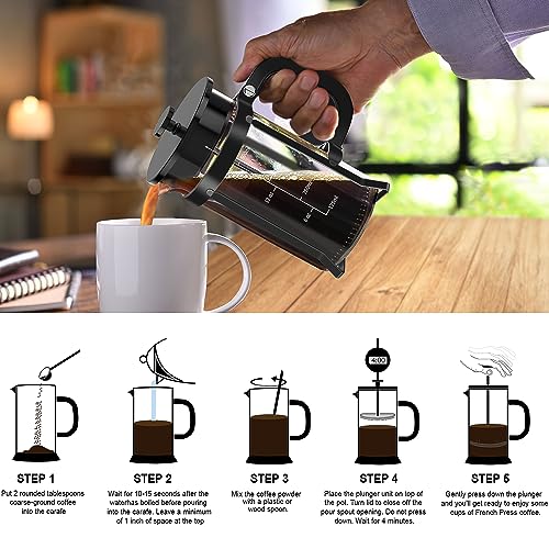French Press Coffee Maker 21oz (Black / 21oz)