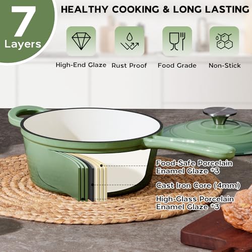 3QT Sauce Pan with Lid (Pistachio Green / 3 Quarts)