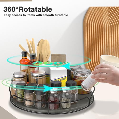 Lazy Susan Turntable Organizer with Anti (Gray / 12'')