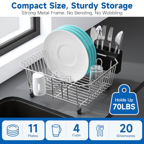 in Sink Dish Drying Rack (Silver / For 12"W x 14"D Double Sink Bottom)