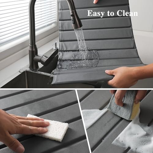 Stone Drying Mat for Kitchen Counter (Dark Gray / 24.8" x 15.7")