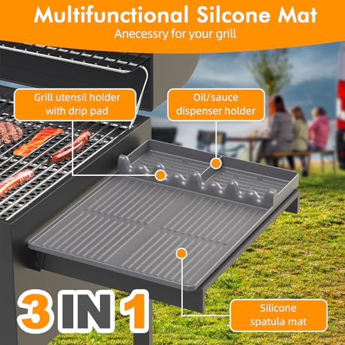 Silicone Griddle Tool Mat for Blackstone and Weber (Grey)