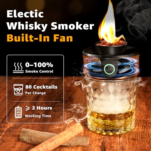 Electric Whiskey Smoker Kit with Torch (Premium Whisky Smoker Kit (Best Gift Choice))