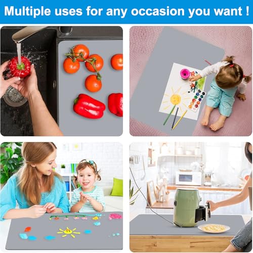 Silicone Mat for Kitchen Counter (Dark Gray / 27.5" x 16.5")