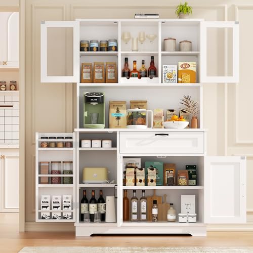 Kitchen Pantry Cabinet (White)