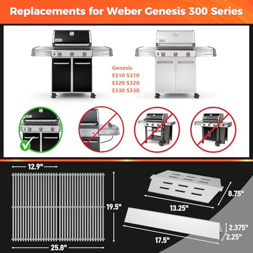 304 Stainless Steel Grill Parts for Weber Genesis 300 Series (S1 7528+7620+7622)