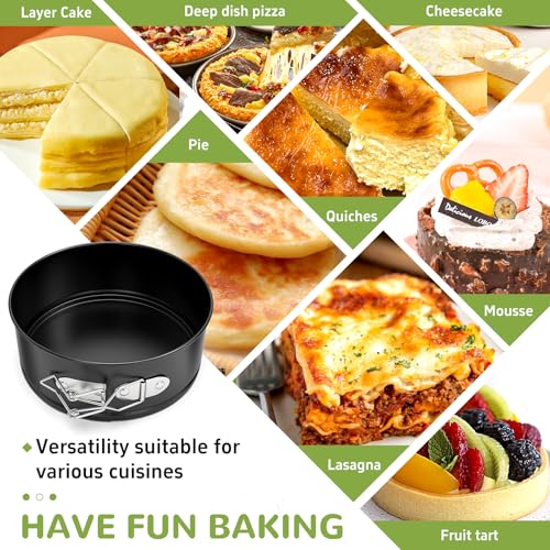 4 Pack Mini Springform Pan Set for Mini Cheesecake Pizza (4 Inch - 4 Pack)