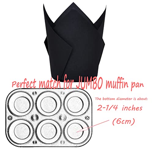 Black color Large size Tulip Baking Cups 2 (Black)