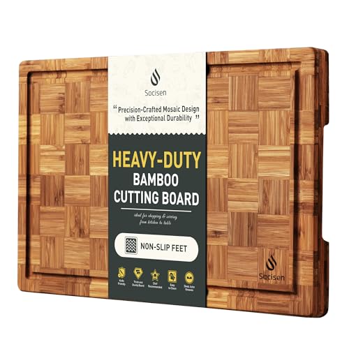 Bamboo Cutting Board 16'' Wood Wooden Cutting Boards for Kitchen Chopping (16*11 in)