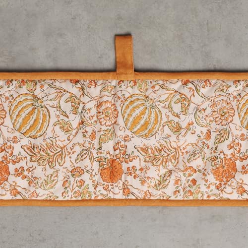 Double Oven Mitts 100% Cotton Double Oven Glove (127 - Pumpkin Spice / 7" x 35" (Double Oven Mitt))