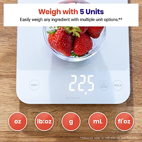 22lb Food Kitchen Scale (Achromatic White)