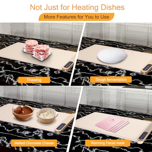 Roll Up Silicone Graphene Electric Food Warming Tray (Beige-graphene)