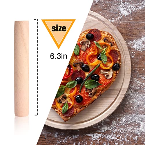 50 Pieces Small Rolling Pin Wood Mini Dumpling Dough Roller