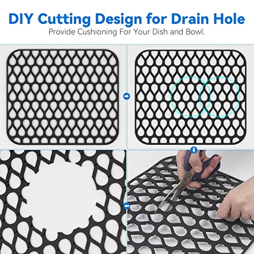 Silicone Sink Mat 2PCS TOOVEM Sink Protectors for Kitchen Sink Mats
