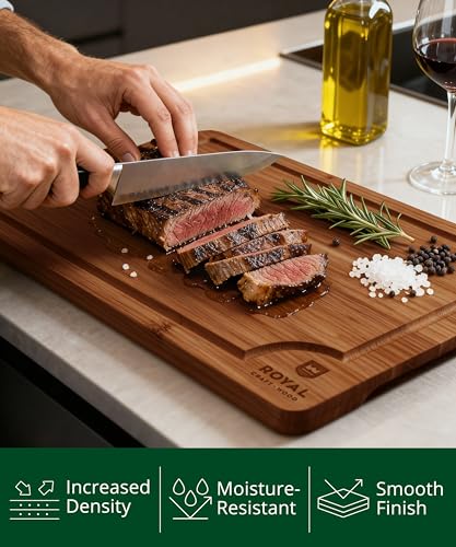 Wooden Cutting Boards for Kitchen Meal Prep & Serving (3-Piece (Gift_Set) / Brown)