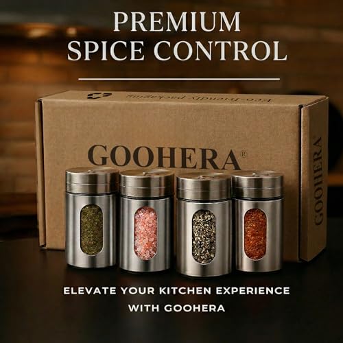 4 Piece Salt and Pepper Shakers Set (Silver)