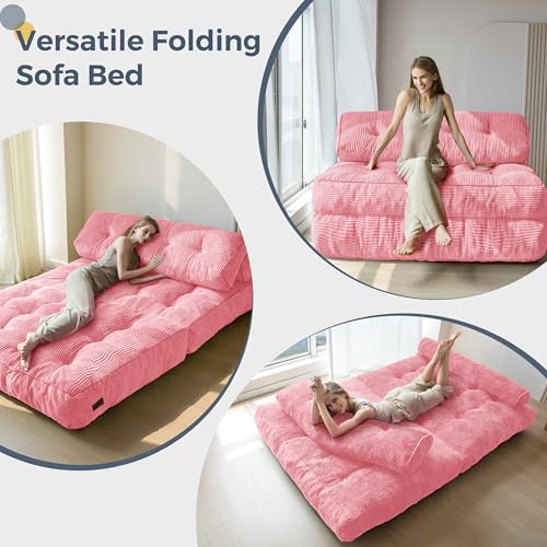 Folding Sofa Bed (Pink / Full)