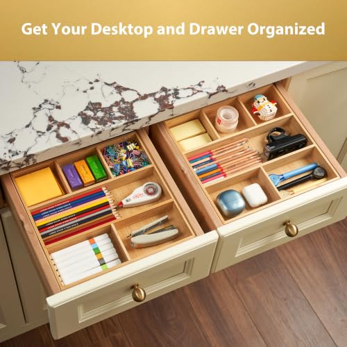 Bamboo Desk Drawer Organizer (12"x12")