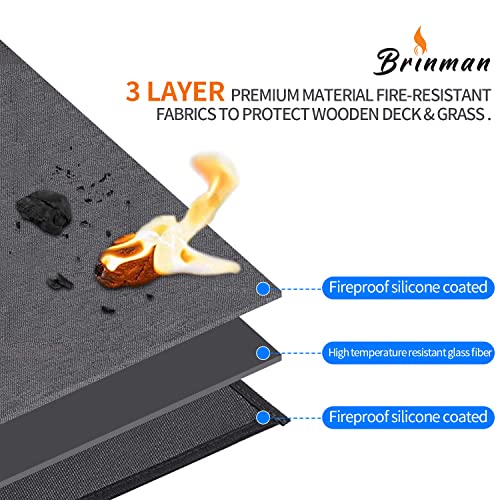 Large 65x40 inch under Grill Mats for Outdoor Grill (40x65 inch double side fireproof)